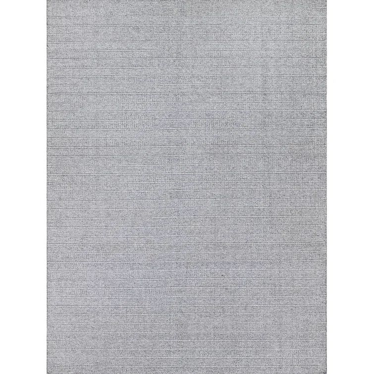 Nova Striped 9' x 12' Handmade Flatweave Gray Synthetic Area Rug