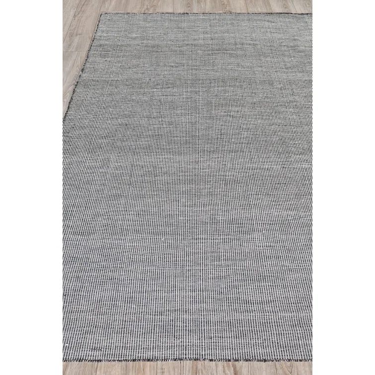 Lenzi Black and Ivory Flatweave Synthetic Rug, 12' x 15'