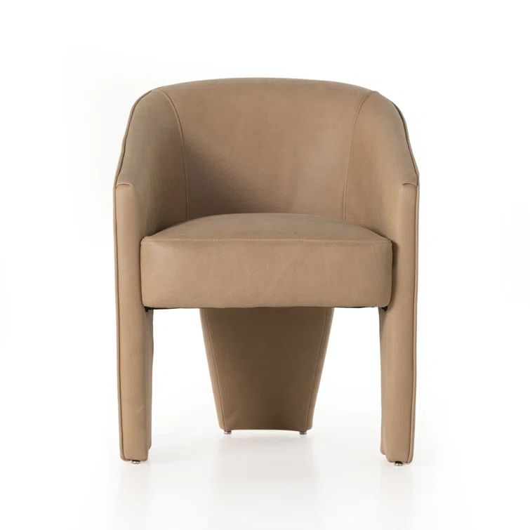Palermo Nude Contemporary Leather Upholstered Arm Chair