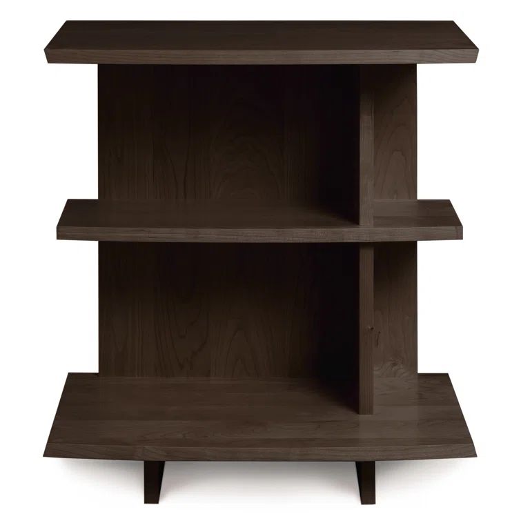 Berkeley Smoke Cherry Solid Wood Nightstand with Shelves