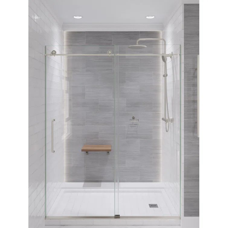 Brushed Nickel Heavy Rainfall Shower Bar with Hand Sprayer