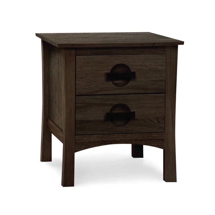 Berkeley Smoke Cherry 2-Drawer Solid Wood Nightstand