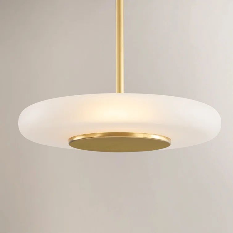 Aged Brass Frosted Glass LED Pendant Light