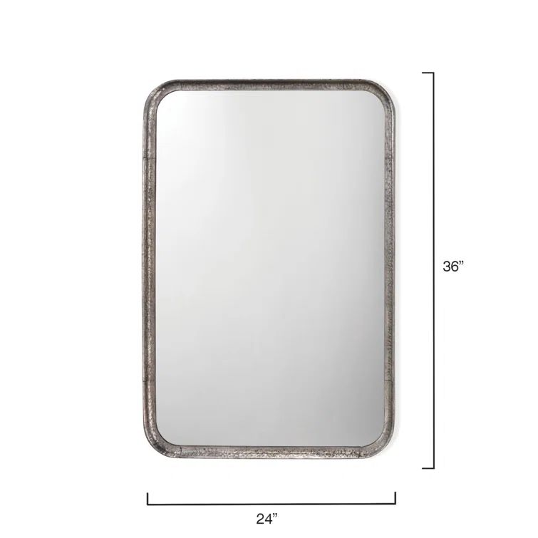 Silver Rectangular Iron Accent Wall Mirror