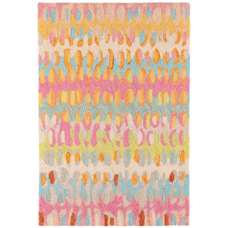 Confetti Ivory and Multicolor Abstract Wool 8' x 10' Rug