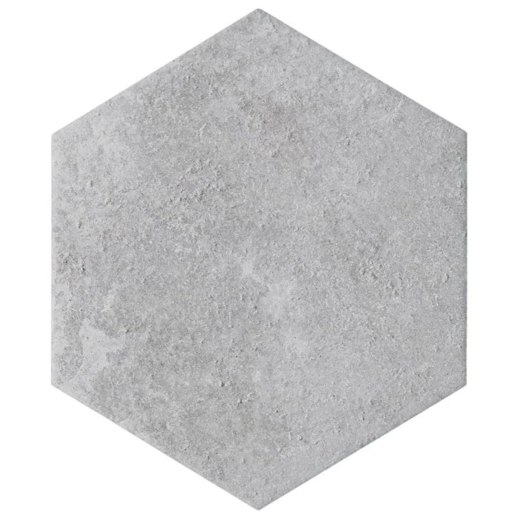 Dakota Hexagon Matte Gray Porcelain Wall and Floor Tile