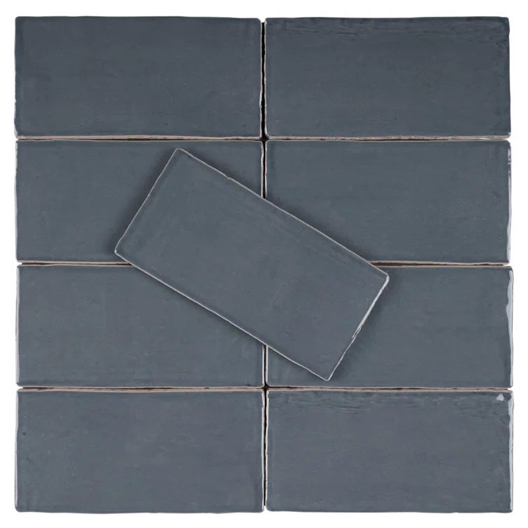 Deep Blue Glossy Ceramic Subway Wall Tile 3" x 6"