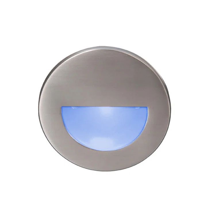 Brushed Nickel Round Dimmable LED Step and Wall Light