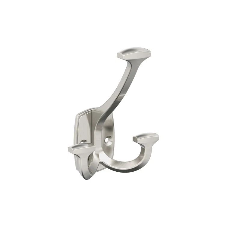Satin Nickel Triple Prong Decorative Wall Hook