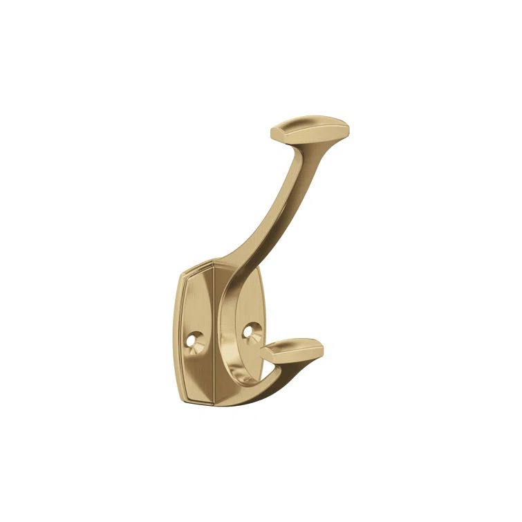 Champagne Bronze Double Prong Metal Wall Hook