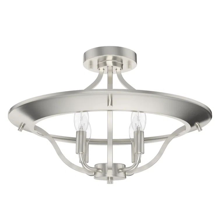 Perch Point Brushed Nickel 4-Light LED Semi-Flush Mount
