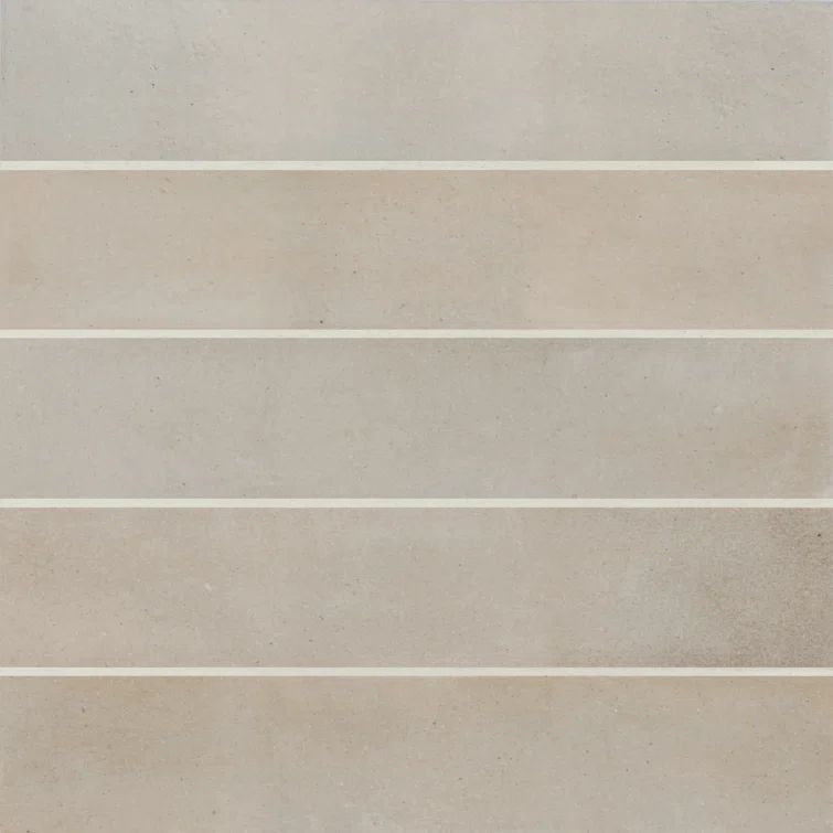 Celine Taupe Matte Porcelain Mosaic Wall & Floor Tile, 2.5" x 12"