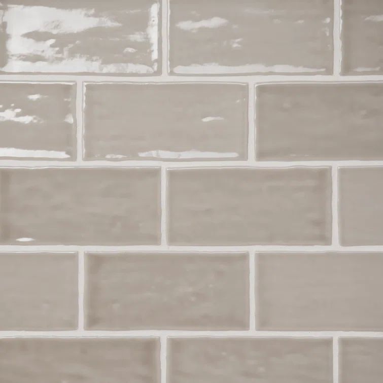 Marin 2.5" x 5" Glossy Beige Ceramic Wall Tile