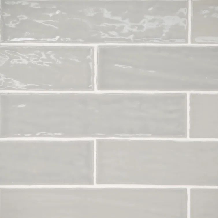 Marin 2.5" x 10" Pebble Gray Glossy Ceramic Wall Tile
