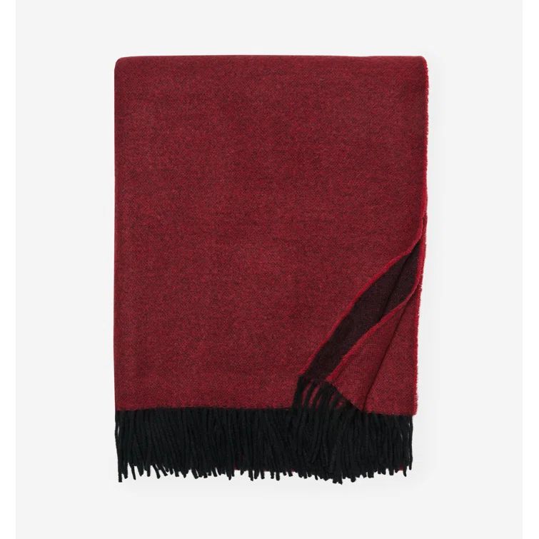 Luxurious Merlot Double-Faced Cashmere Throw Blanket
