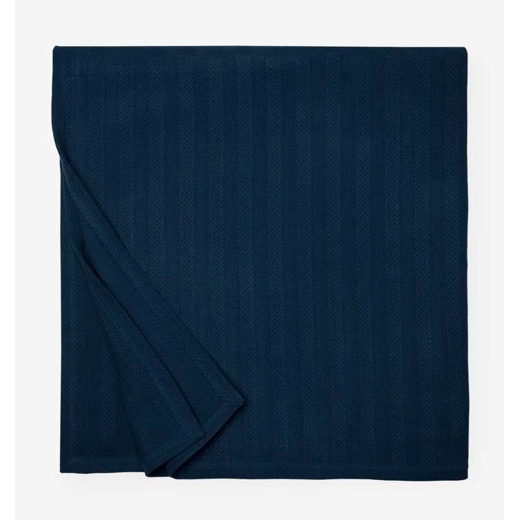 Tavira Sophisticated Navy Twin Cotton Woven Blanket