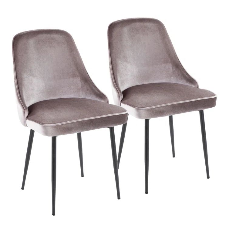 Marcel Black Metal Dining Chair with Silver Upholstery