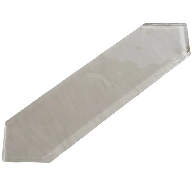 Ergo 3" x 10.5" Polished Gray Glass Hexagonal Tile