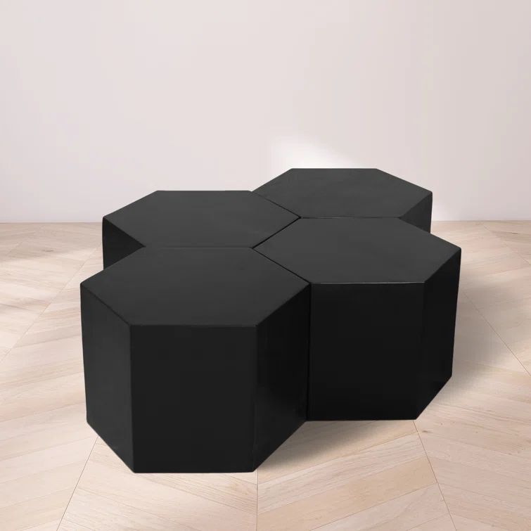 Eternal Black Oak Hexagonal Coffee Table