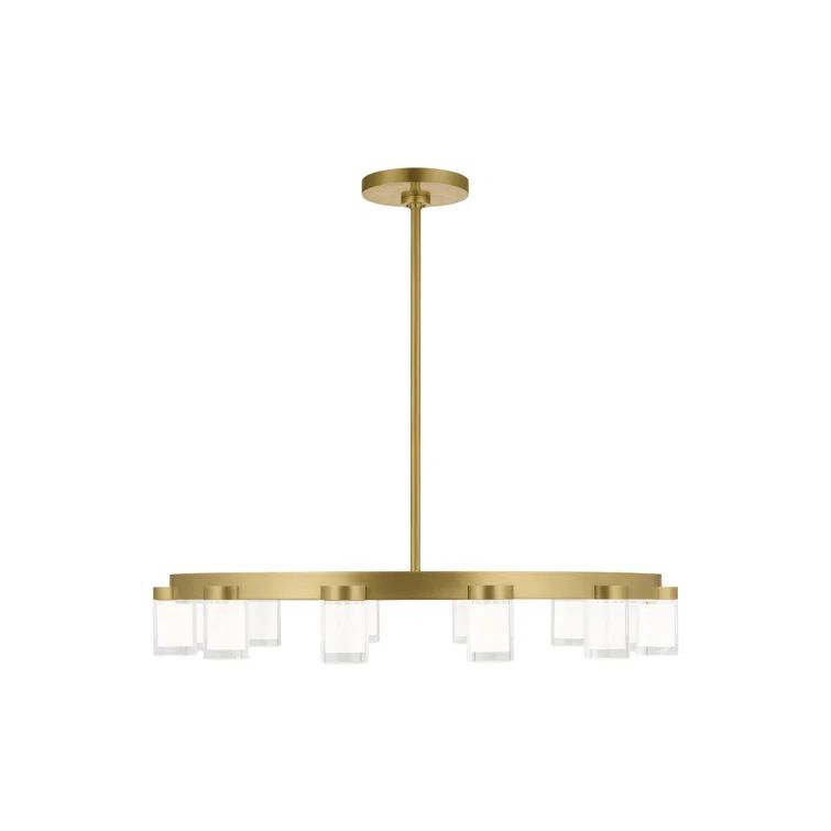 Esfera Elegance 32" Brass and Crystal LED Chandelier