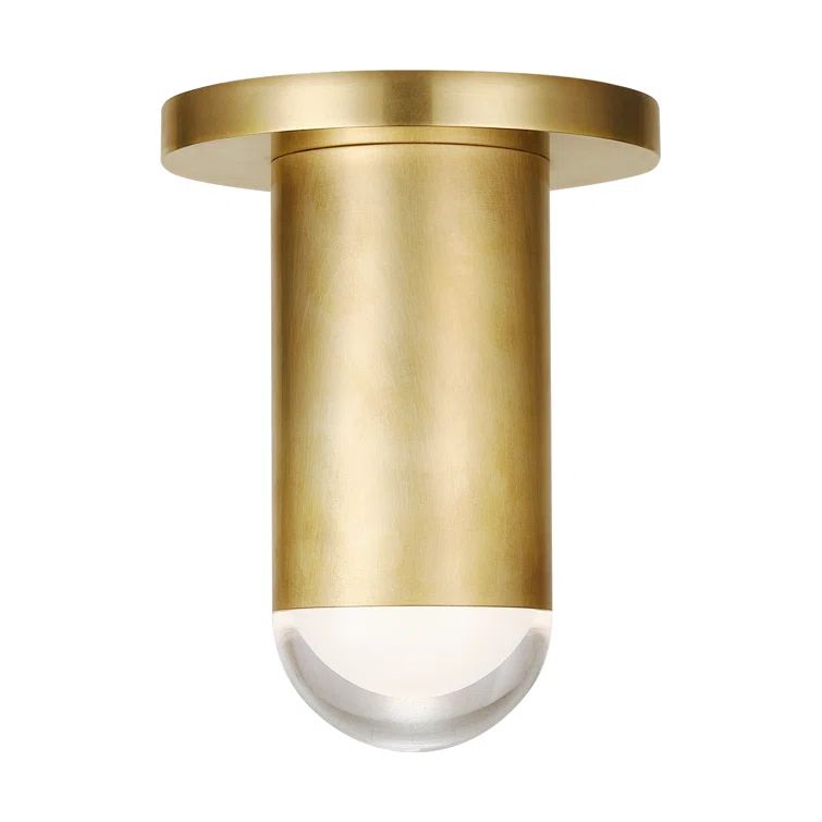 Natural Brass and Crystal LED Indoor/Outdoor Flush Mount