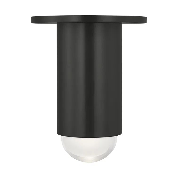 Ebell Dark Bronze LED Flush Mount with Frosted Glass Prism