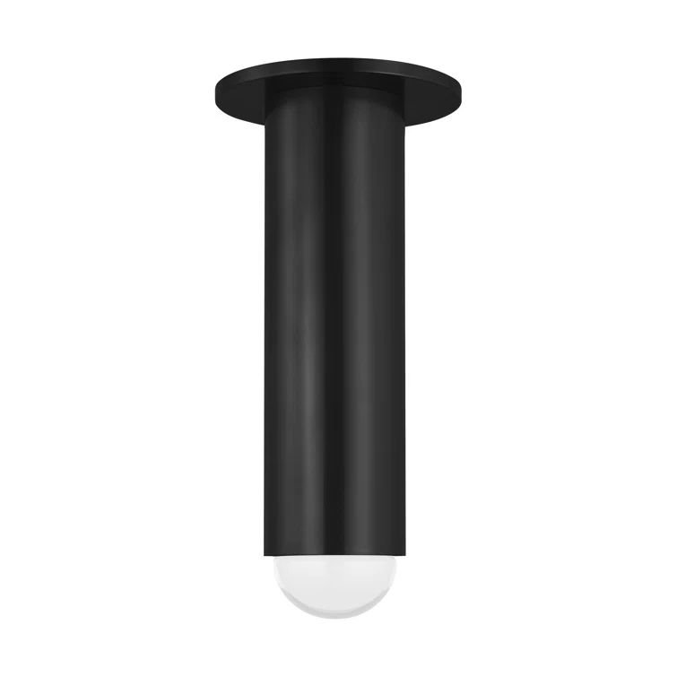 Ebell Dark Bronze 9.7" LED Flush Mount with Frosted Glass
