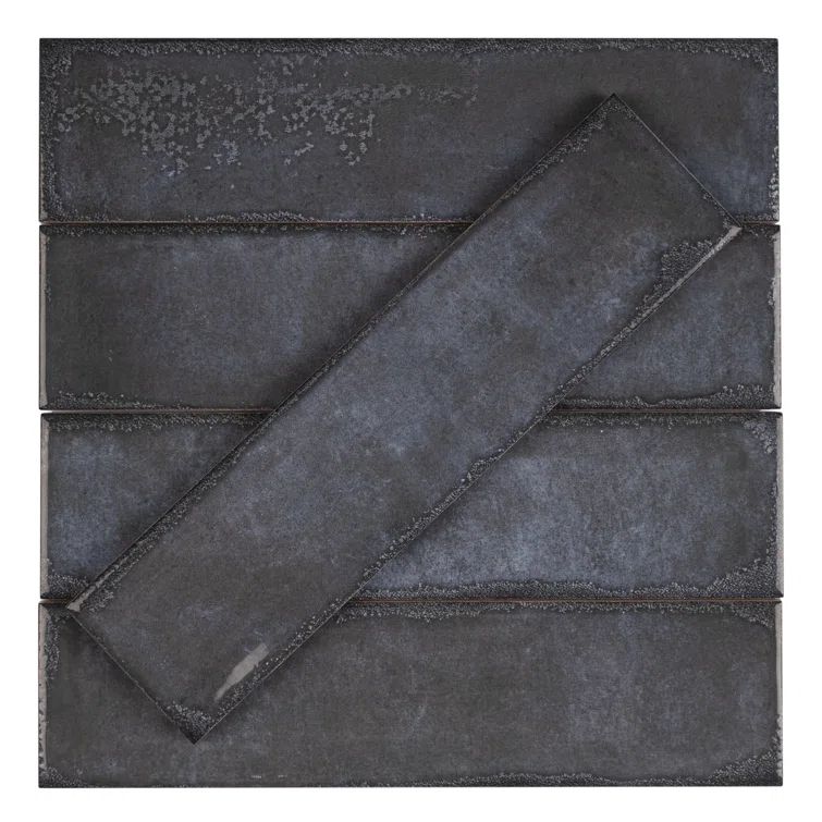 Azul Blue 3" x 12" Glossy Ceramic Subway Wall Tile