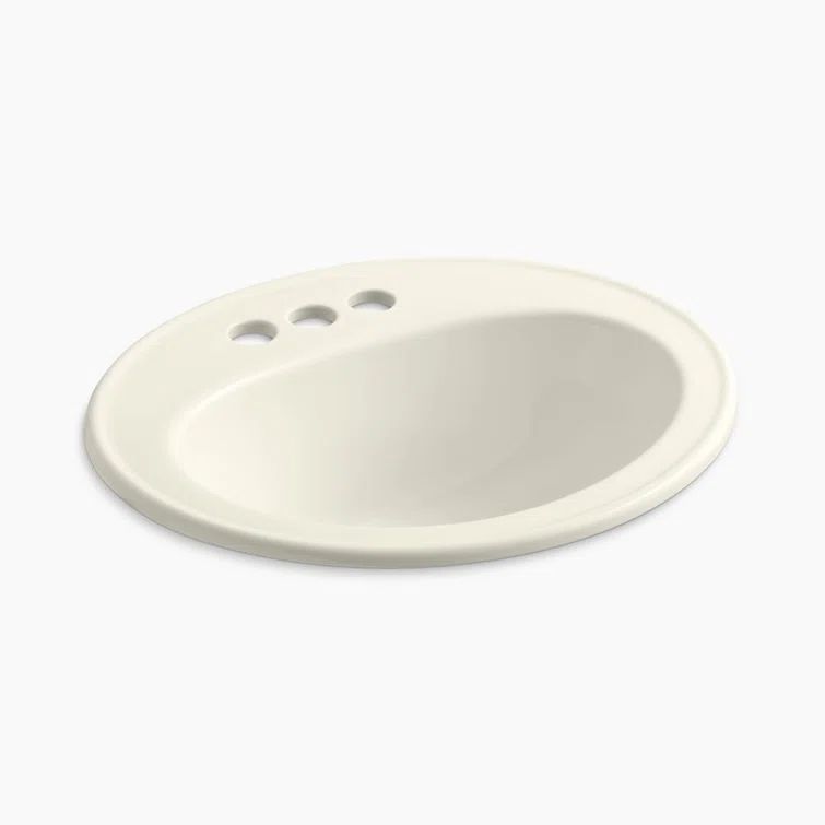 Pennington Classic Biscuit Oval Ceramic Self-Rimming Bathroom Sink
