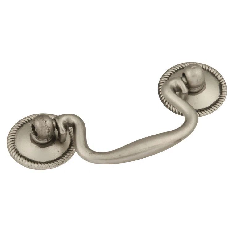 Silver Polished Traditional Drop Bail Handle with Mounting Hardware