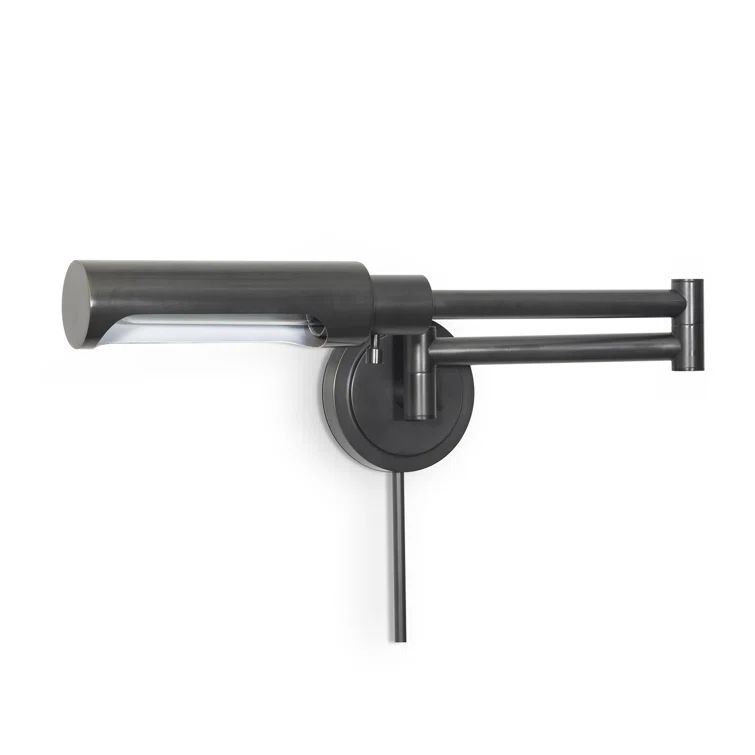 Oil Rubbed Bronze Swing Arm Task Sconce with Metal Shade