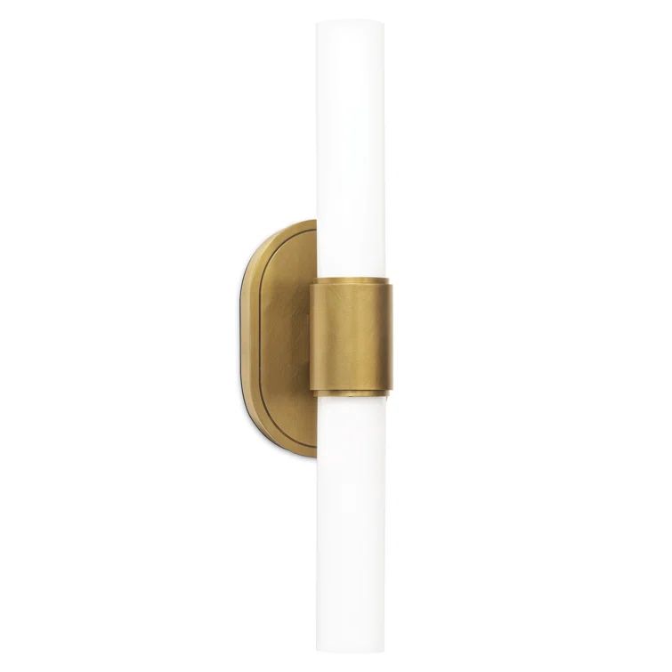 Natural Brass and Glass Double Light Sconce