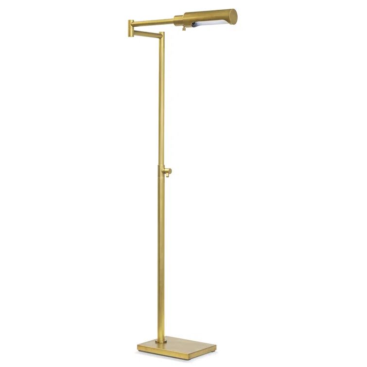 Noble Adjustable Natural Brass Floor Task Reading Lamp