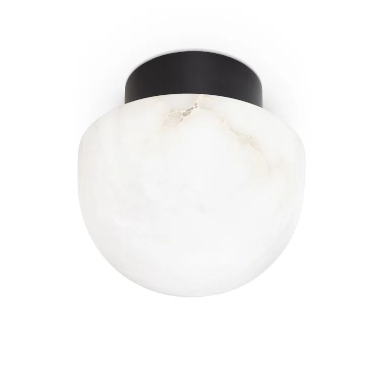 Oil Rubbed Bronze Alabaster Globe LED Flush Mount