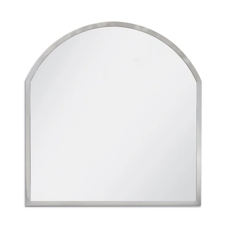 Rectangular Silver Nickel Steel Minimalist Accent Mirror