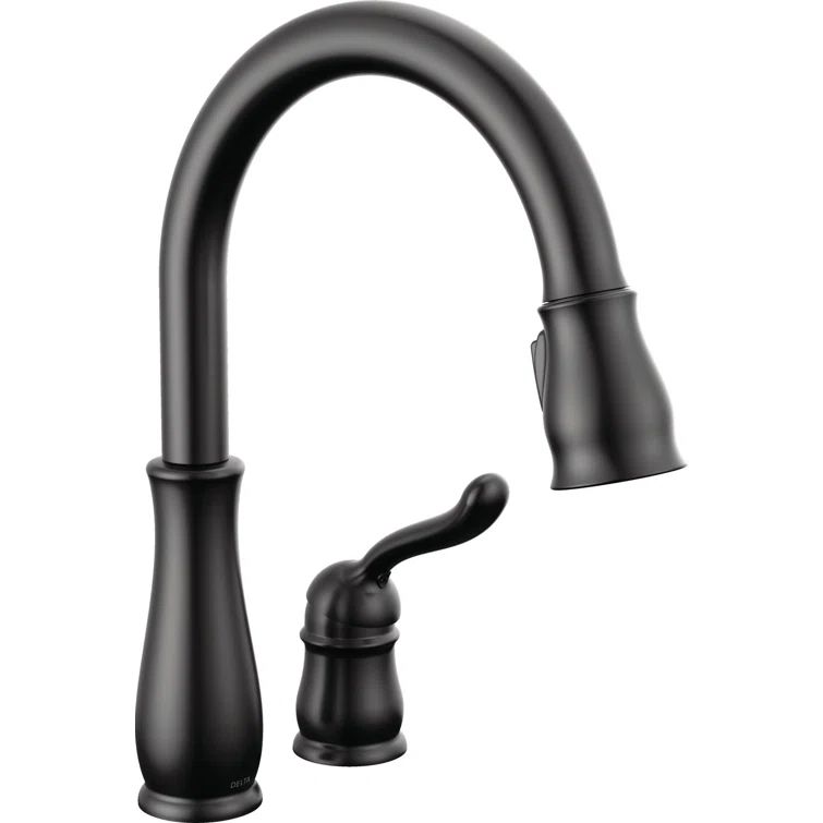 Matte Black Single Handle Pull-Down Kitchen Faucet with Spray
