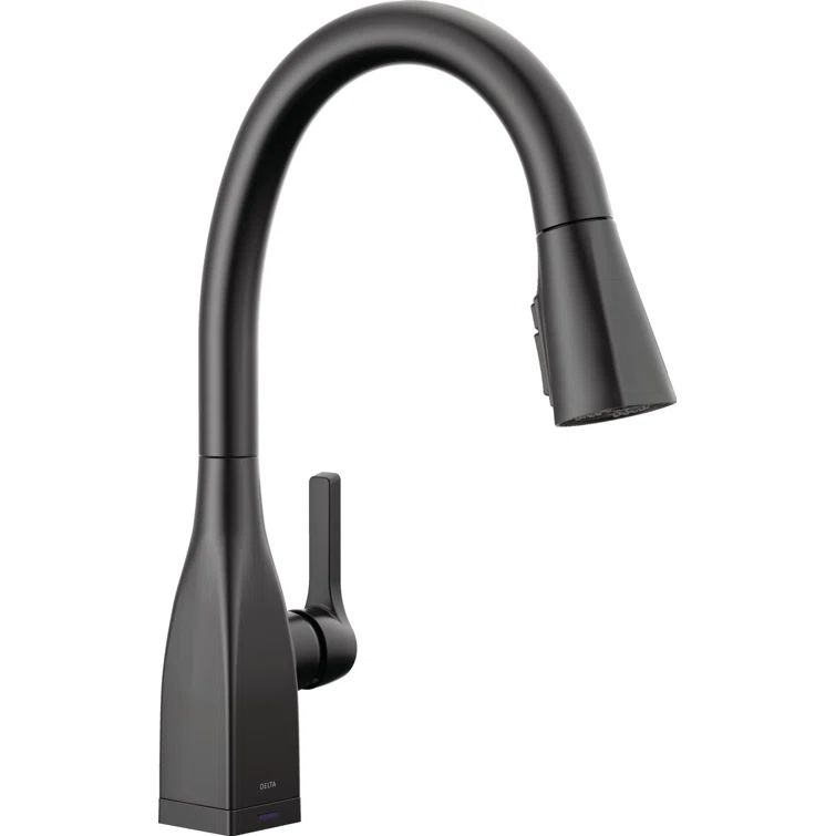 Matte Black Touch2O Pull-Down Kitchen Faucet with Pull-out Spray