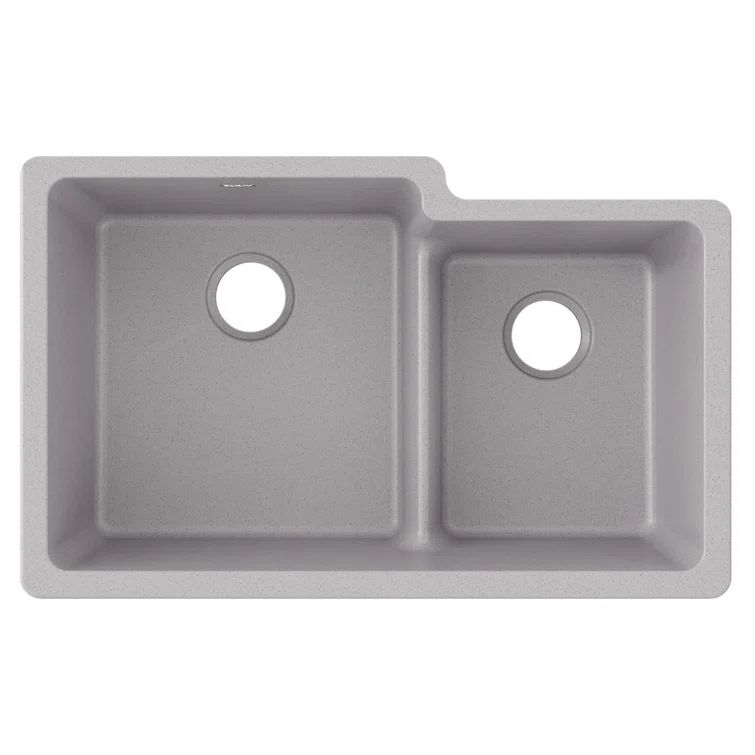 Greystone 33" Double Basin Undermount Kitchen Sink with Sound-Deadening Design