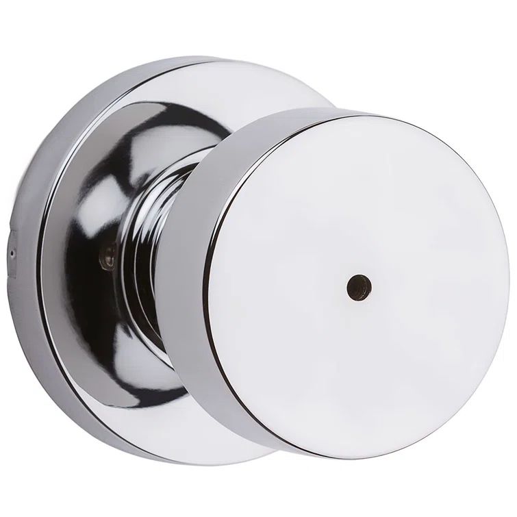 Polished Chrome Round Privacy Door Knob for Bedroom and Bathroom