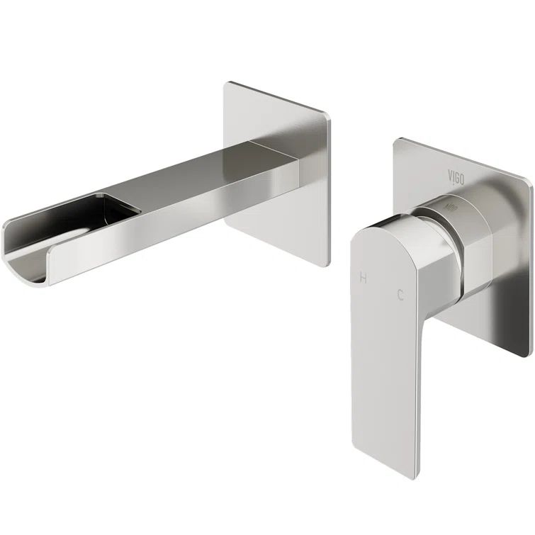 Modern Contemporary Black Nickel Wall Mounted Bathroom Faucet