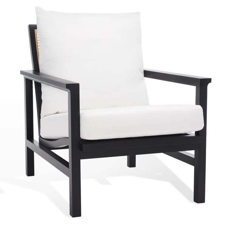 Madison Black & Natural Ash Wood Rattan Mesh Accent Chair