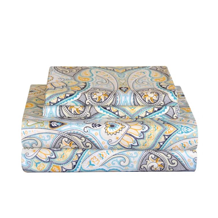 Full Cypress Cotton Percale Paisley Sheet Set