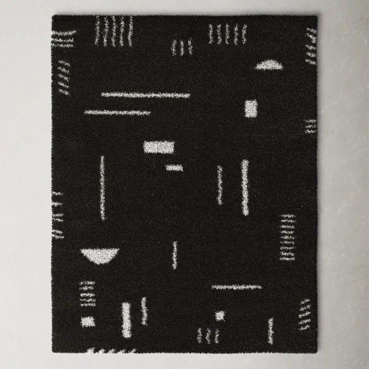 Himalayan Luxe Charcoal Shag Rug 5' x 7' Easy-Care Synthetic