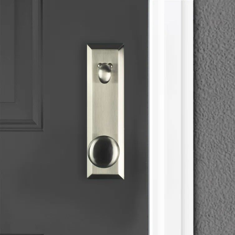 Satin Nickel Tubular Handleset with Deadbolt and Door Rosette