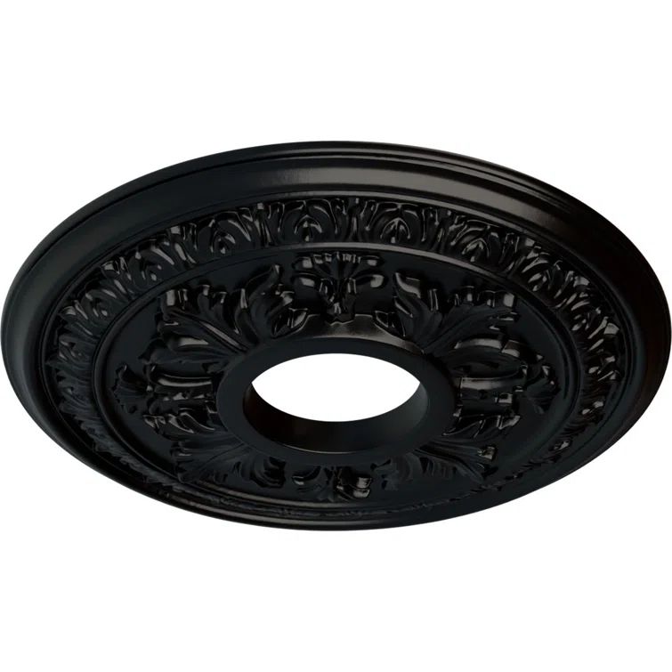 Jet Black Hand-Painted High-Density Ceiling Medallion