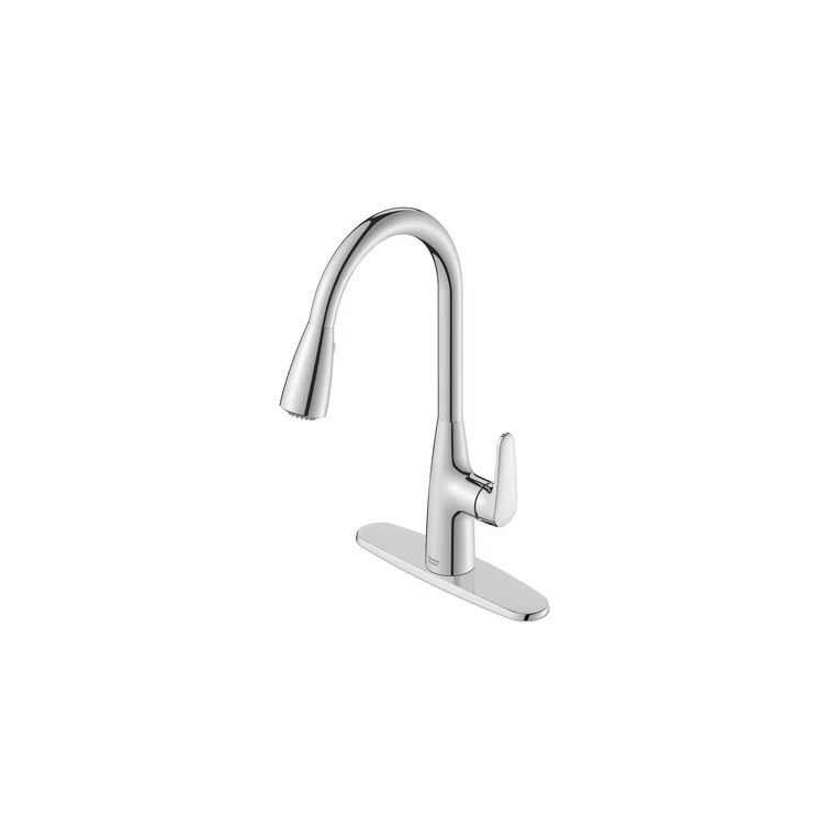 Chrome Pull-Down Kitchen Faucet with Dual Spray