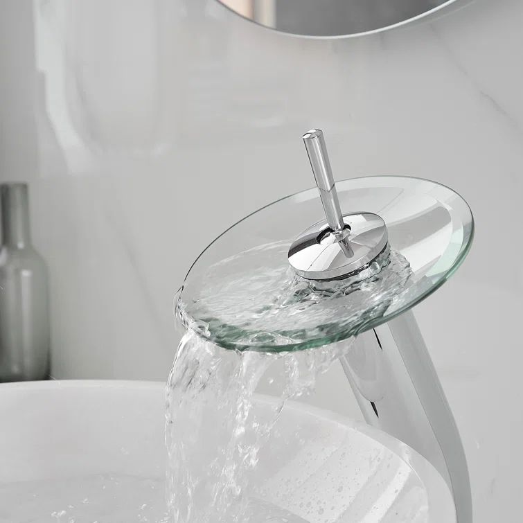 Polished Chrome Waterfall Single Handle Vessel Sink Faucet