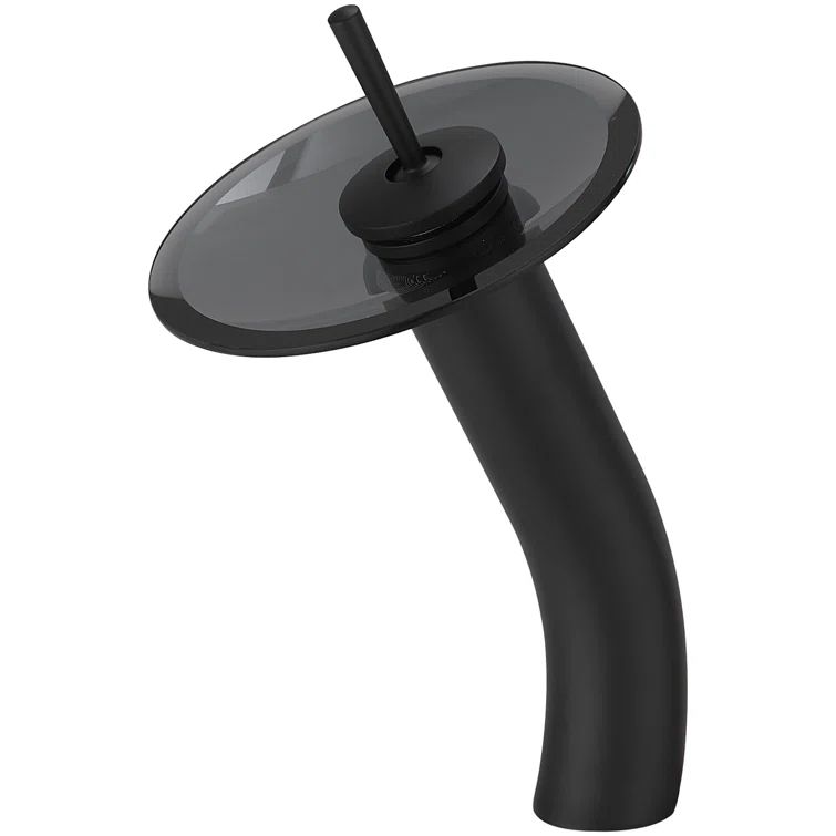 Matte Black Stainless Steel Waterfall Vessel Sink Faucet