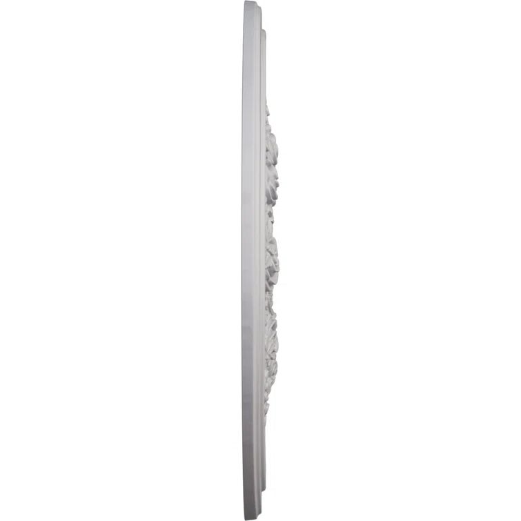 Ultra Pure White Rose and Ribbon Ceiling Medallion