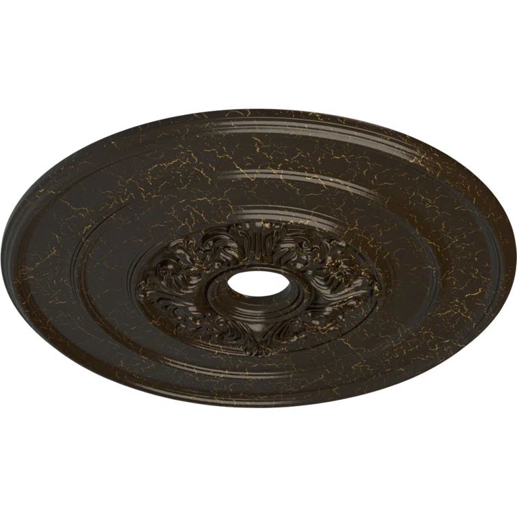 Stone Hearth Crackle Traditional Ceiling Medallion with Acanthus Leaves